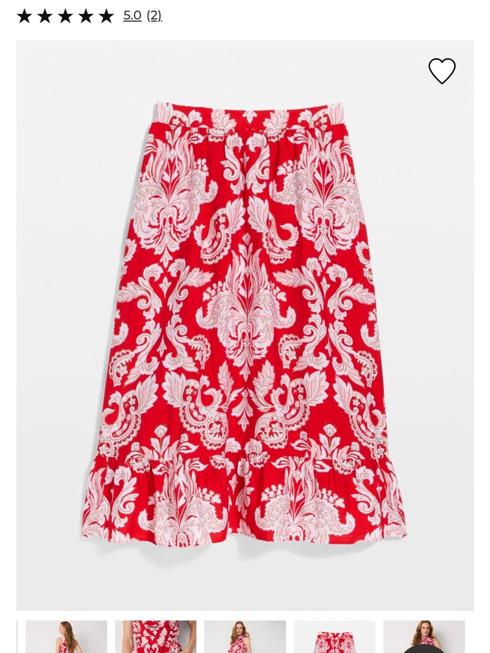 Red Midi Skirt - White House Black Market